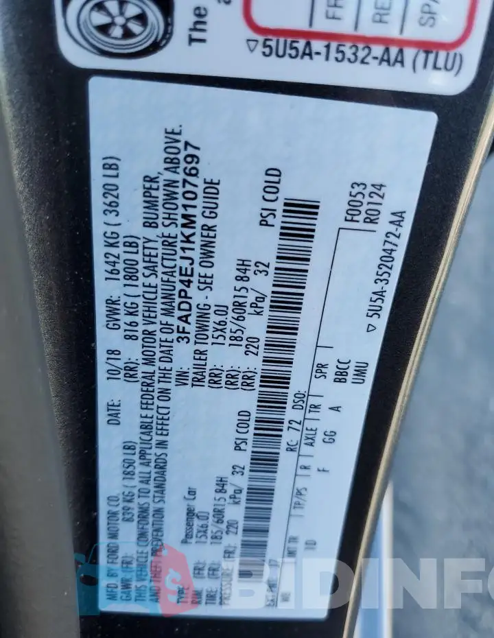 3FADP4EJ1KM107697 Photo# 12