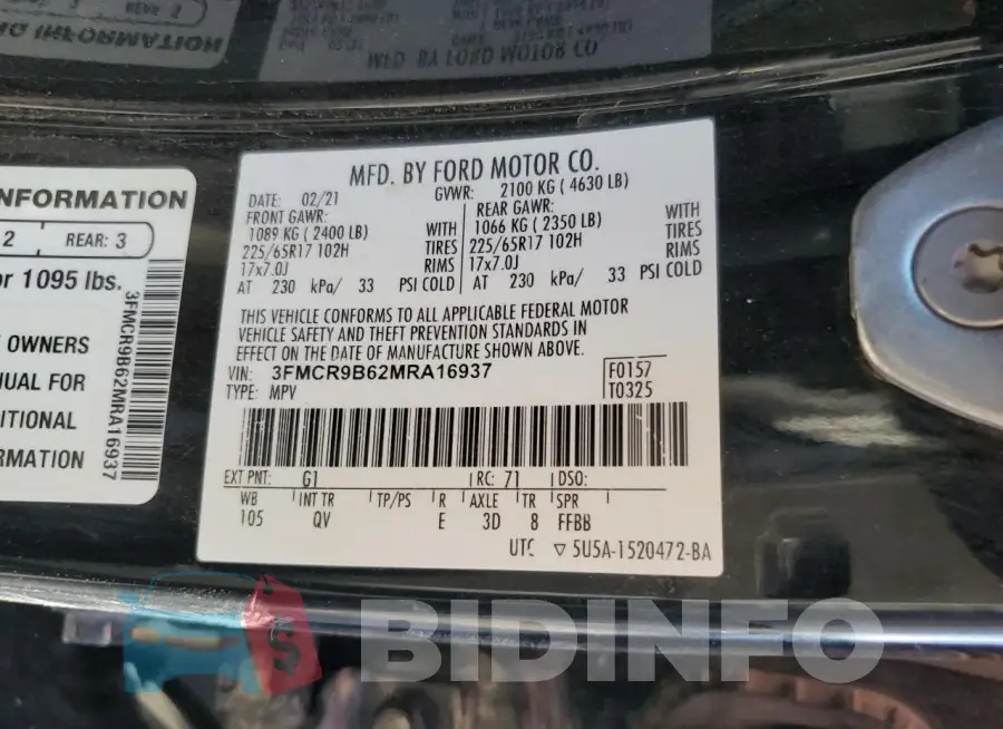 3FMCR9B62MRA16937 Photo# 12