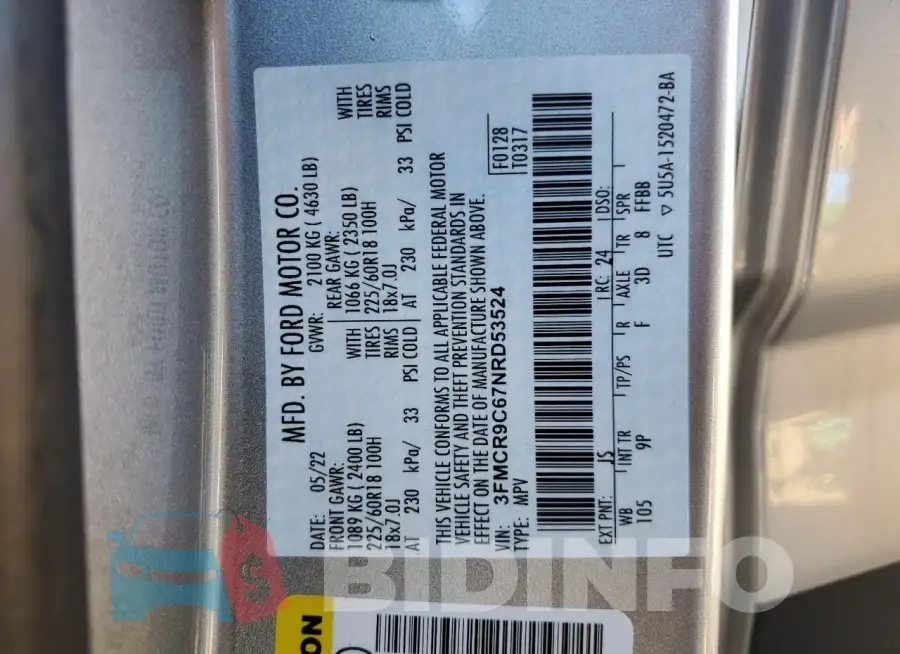 3FMCR9C67NRD53524 Photo# 14