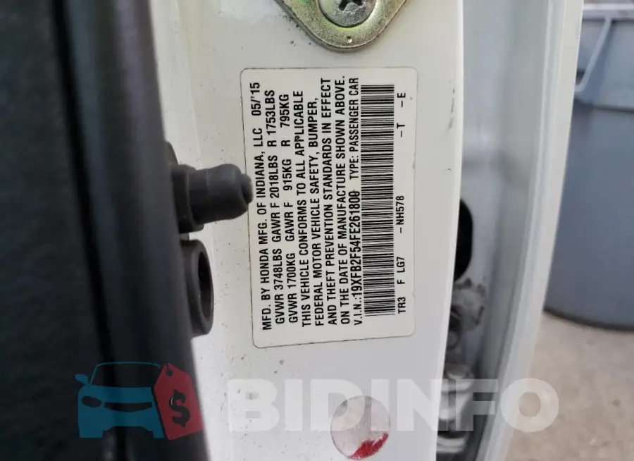 19XFB2F54FE261800 Photo# 12