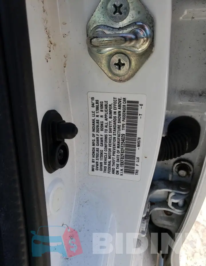 19XFB2F82FE254029 Photo# 12
