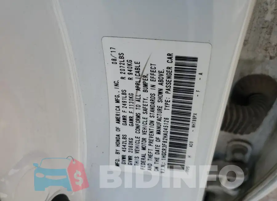 1HGCR3F82HA045126 Photo# 12