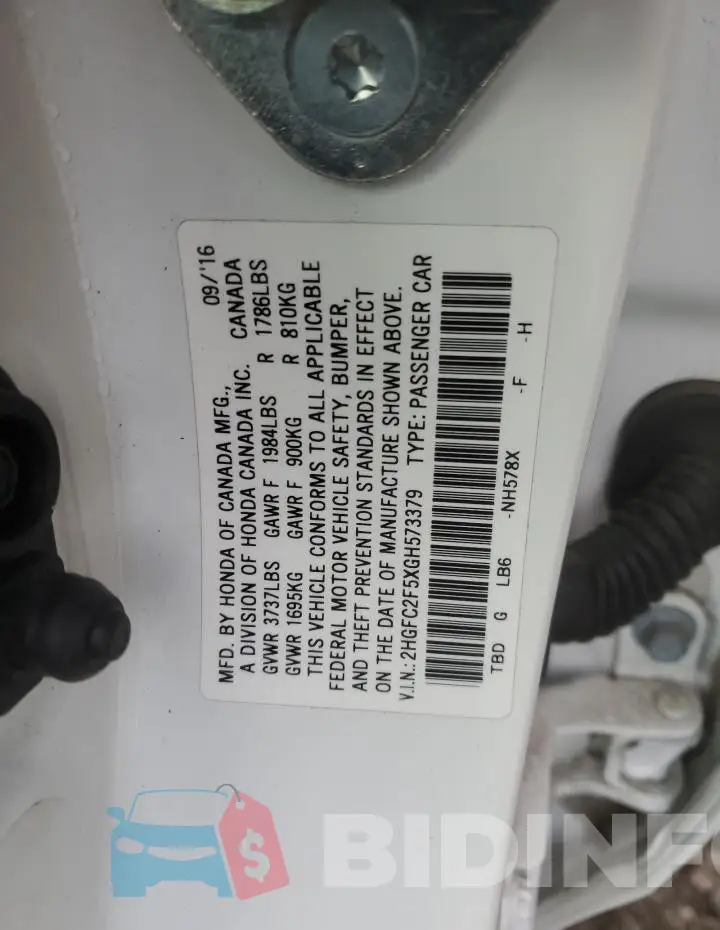 2HGFC2F5XGH573379 Photo# 12