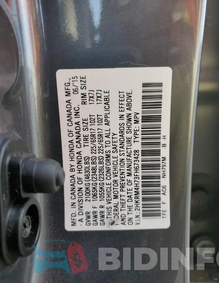 2HKRM4H73FH673428 Photo# 13
