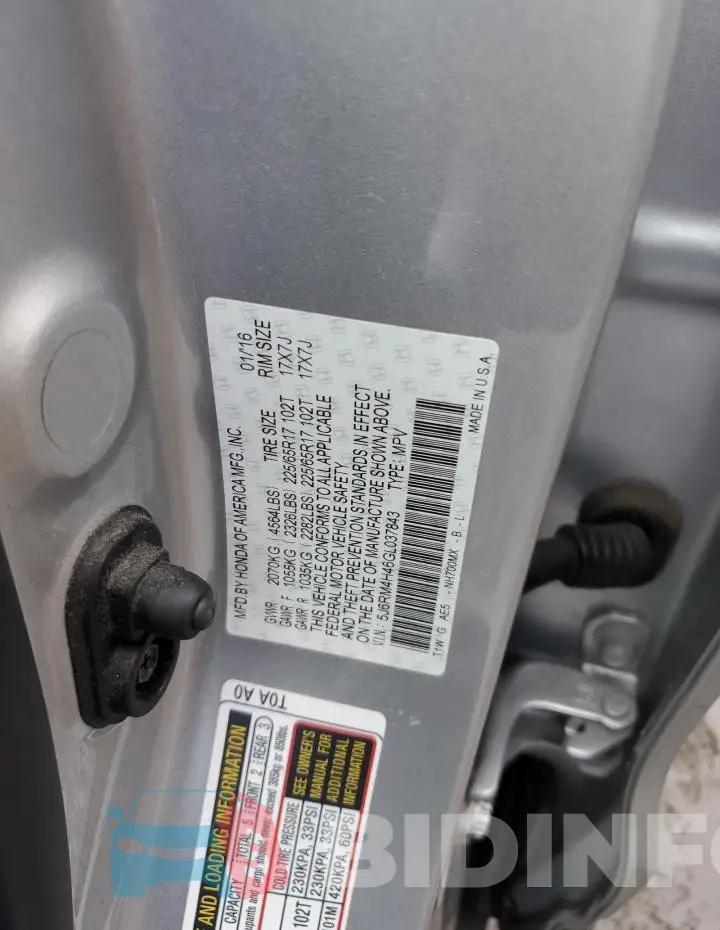 5J6RM4H46GL037843 Photo# 12