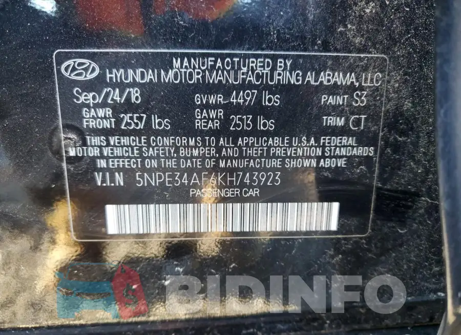 5NPE34AF6KH743923 Photo# 13