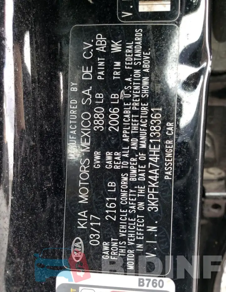 3KPFK4A74HE138361 Photo# 12