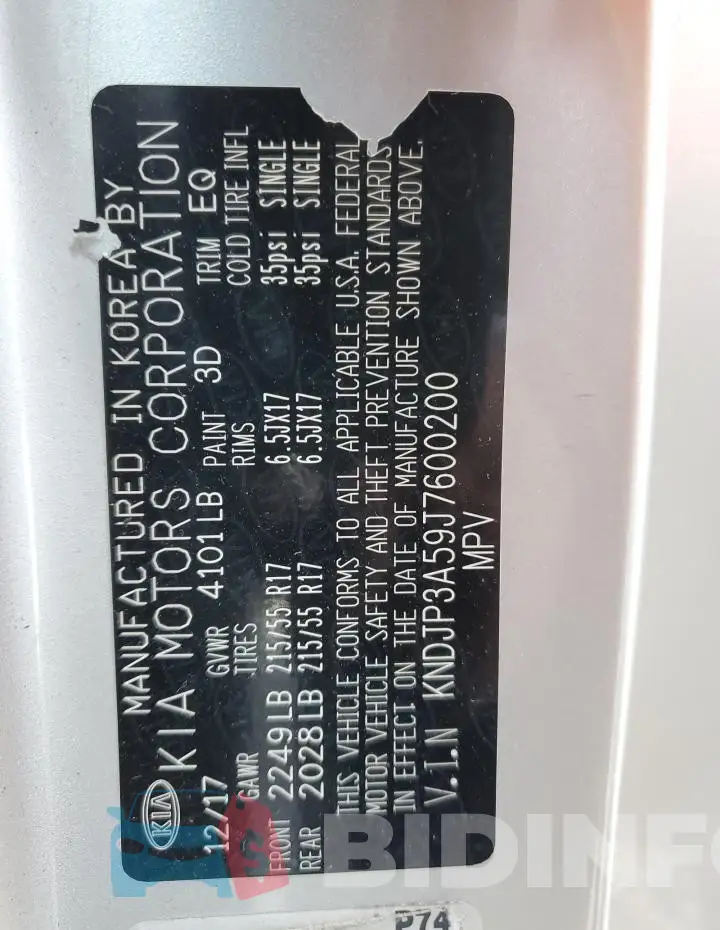 KNDJP3A59J7600200 Photo# 12
