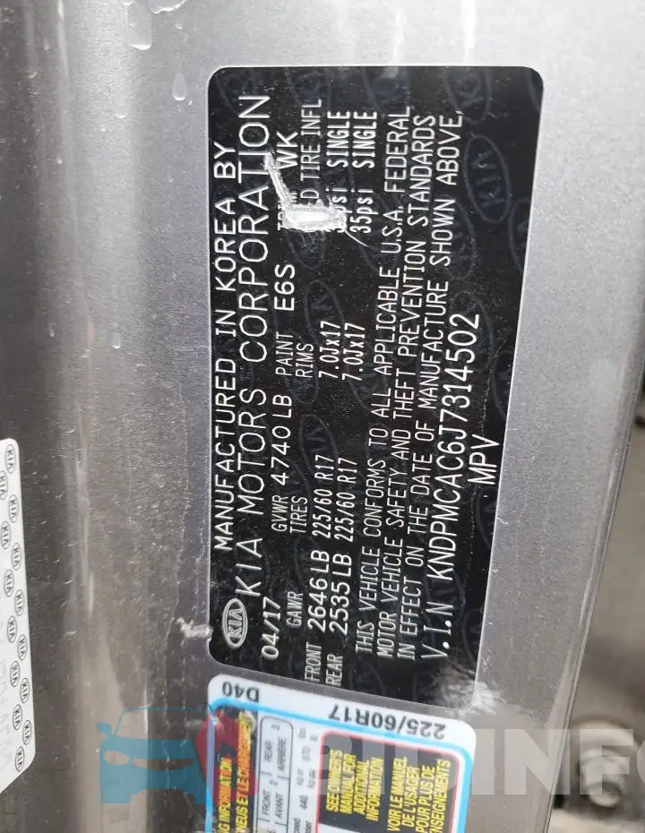 KNDPMCAC6J7314502 Photo# 12