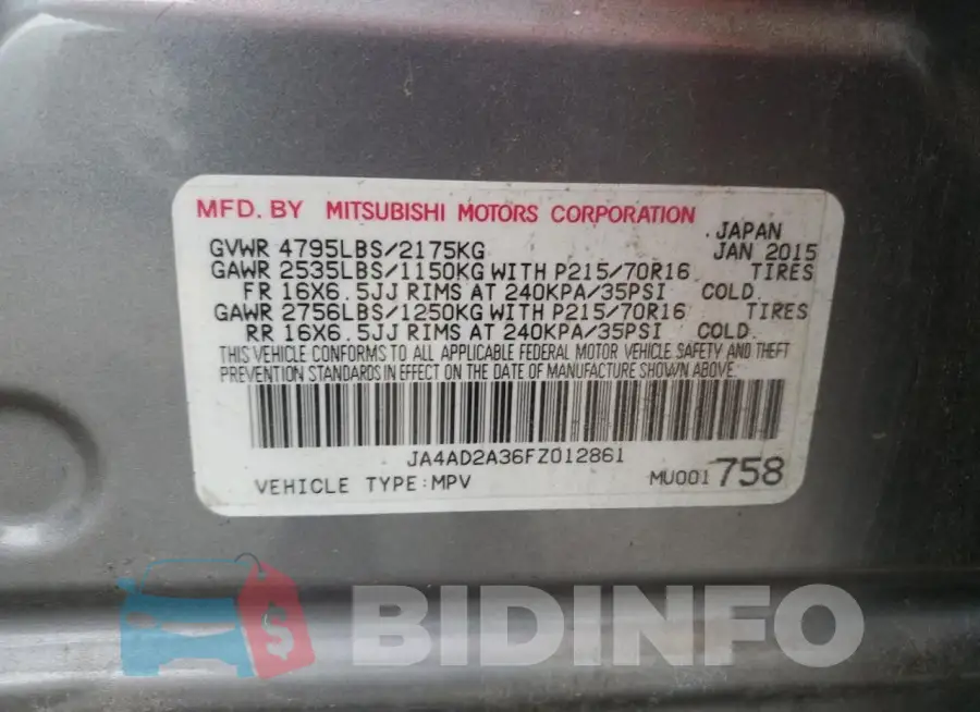 JA4AD2A36FZ012861 Photo# 13