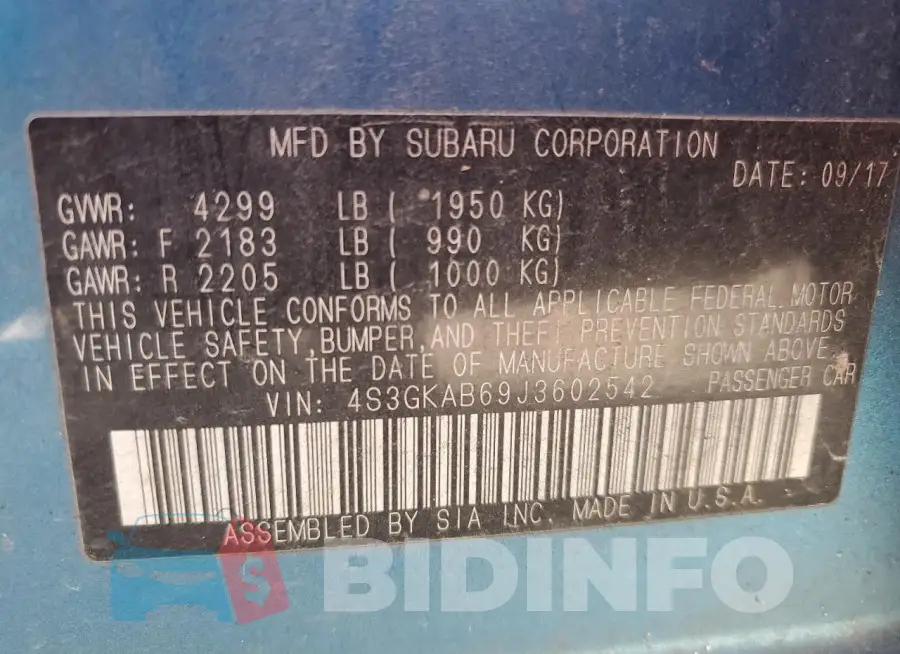 4S3GKAB69J3602542 Photo# 13