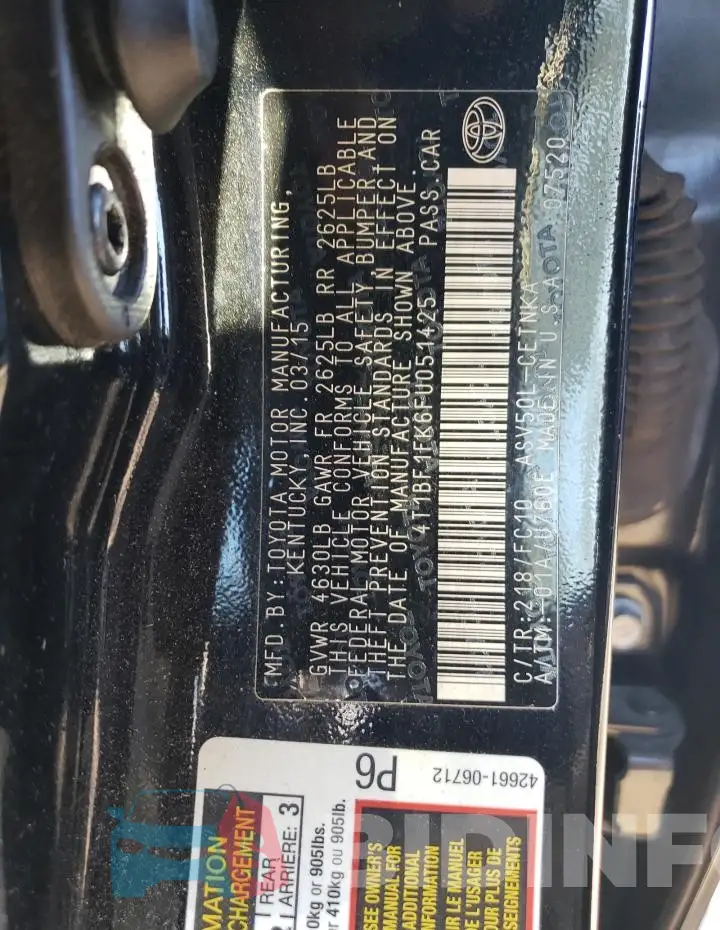 4T1BF1FK6FU051425 Photo# 12