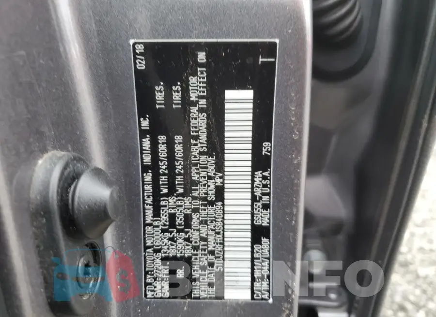 5TDJZRFHXJS840894 Photo# 13