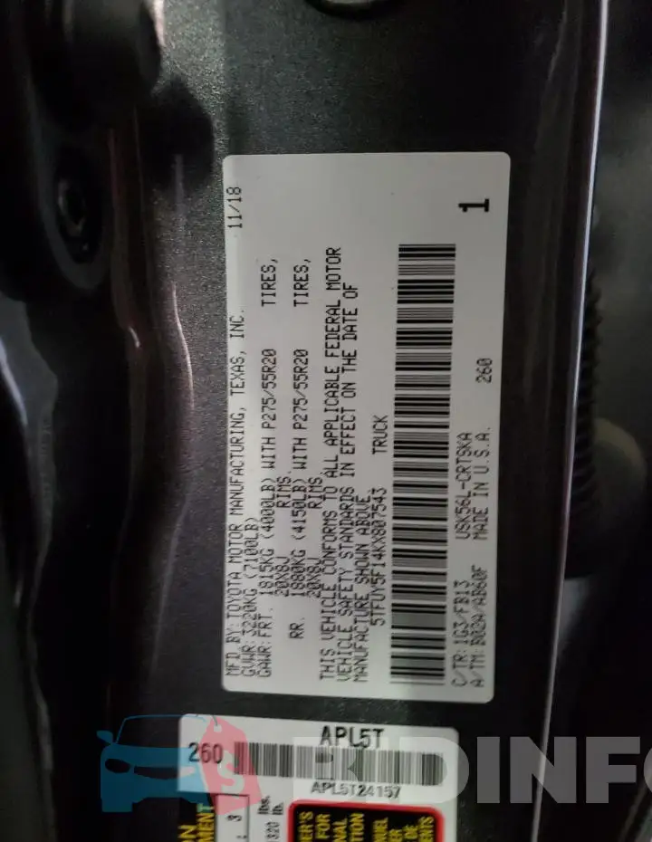 5TFUY5F14KX807543 Photo# 12