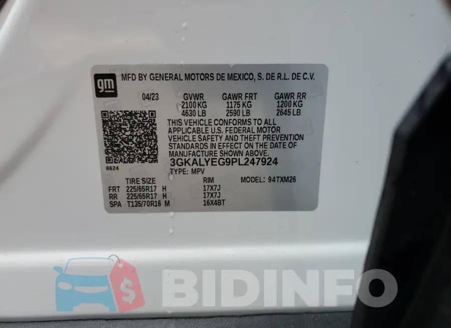 3GKALYEG9PL247924 Photo# 14