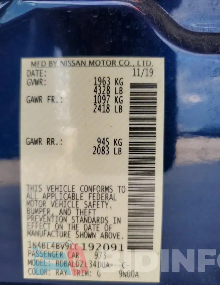 1N4BL4BV9LC192091 Photo# 13