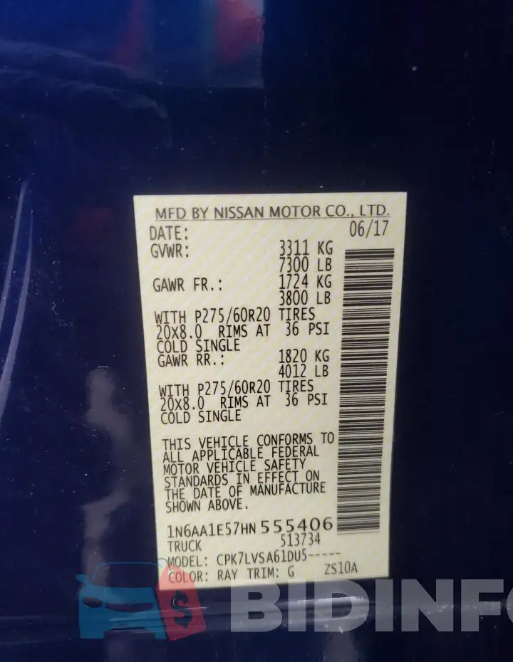 1N6AA1E57HN555406 Photo# 13