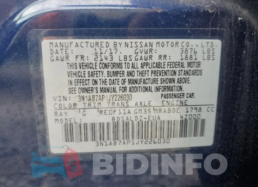 3N1AB7AP1JY226030 Photo# 12