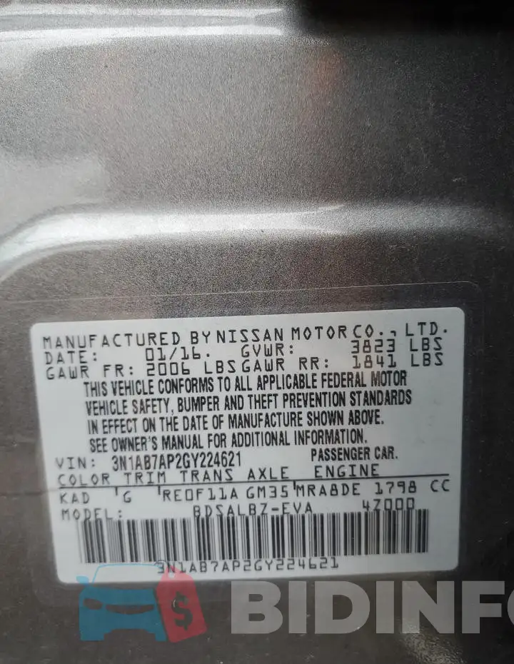 3N1AB7AP2GY224621 Photo# 12
