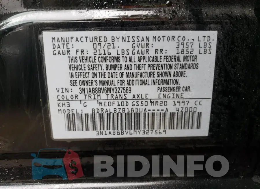 3N1AB8BV6MY327569 Photo# 12