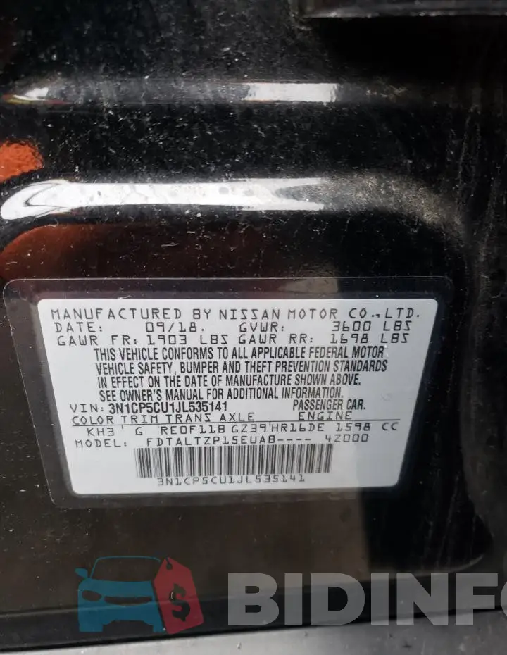 3N1CP5CU1JL535141 Photo# 13