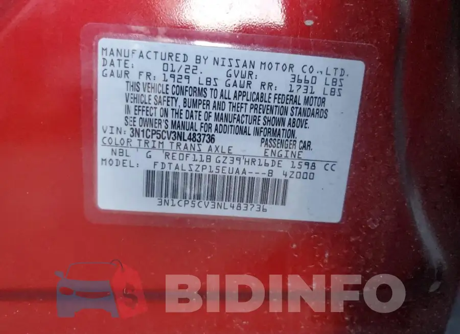 3N1CP5CV3NL483736 Photo# 13