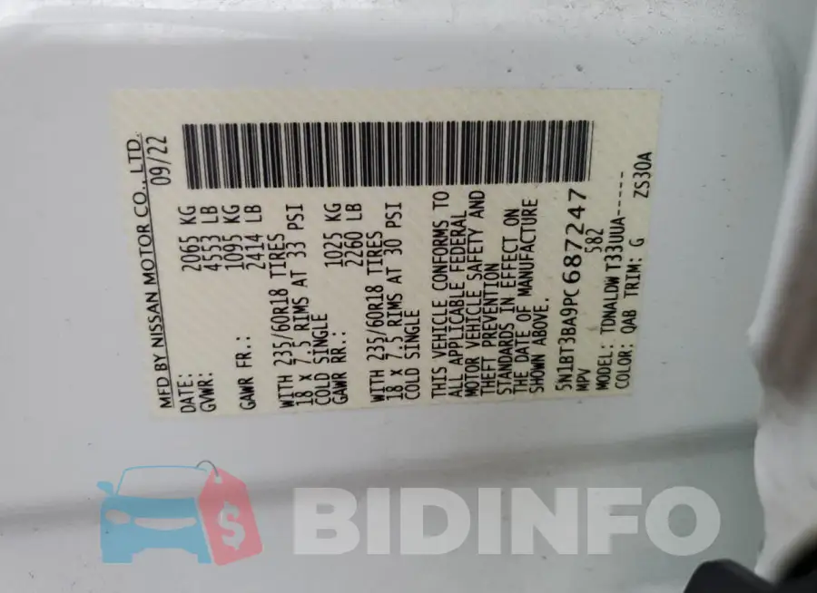 5N1BT3BA9PC687247 Photo# 14
