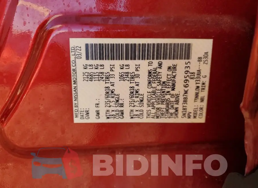 5N1BT3BB7NC695935 Photo# 13