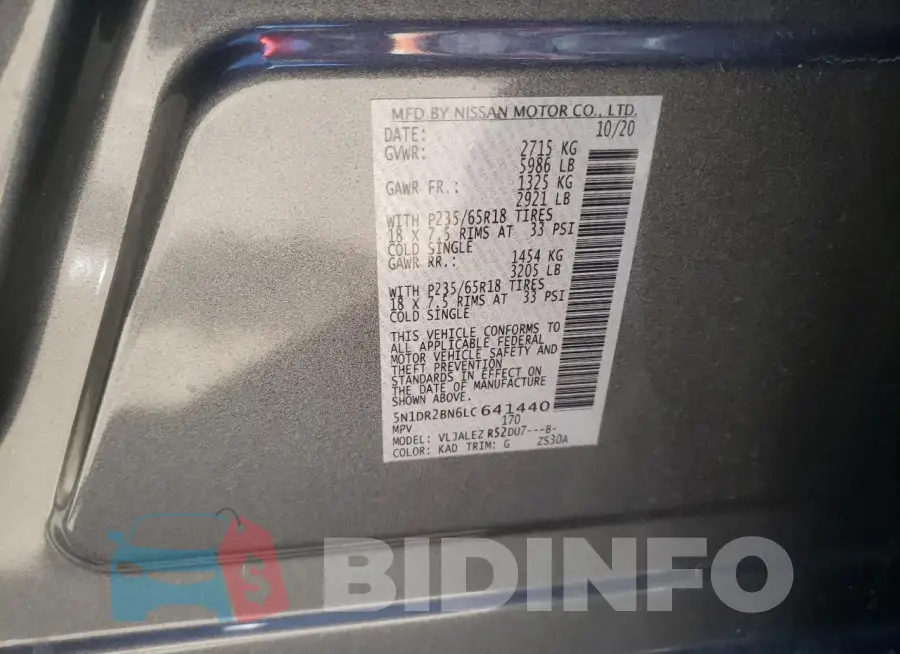 5N1DR2BN6LC641440 Photo# 13