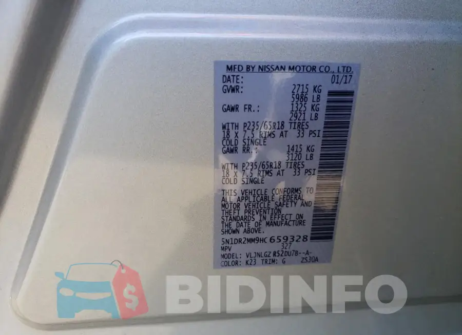 5N1DR2MM9HC659328 Photo# 13