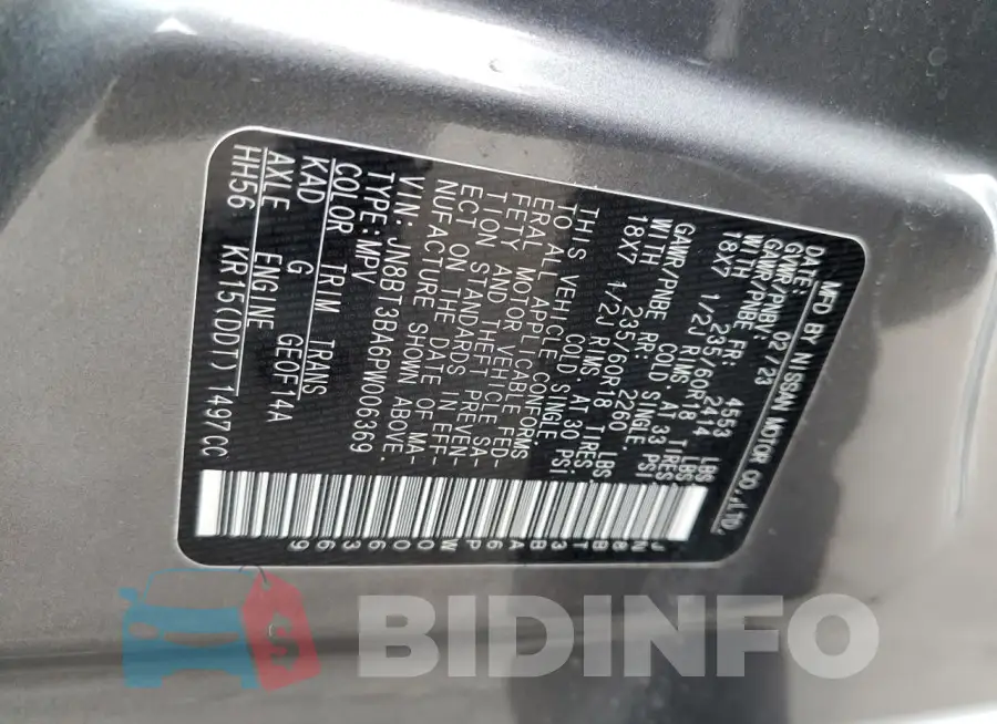 JN8BT3BA6PW006369 Photo# 13