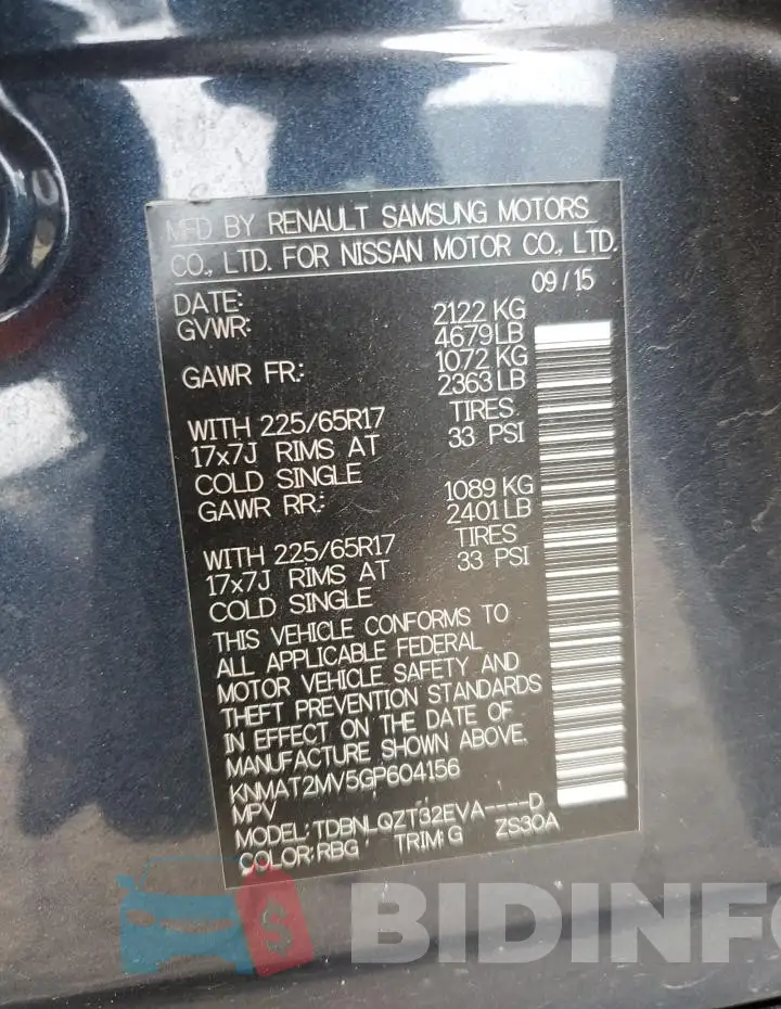 KNMAT2MV5GP604156 Photo# 13