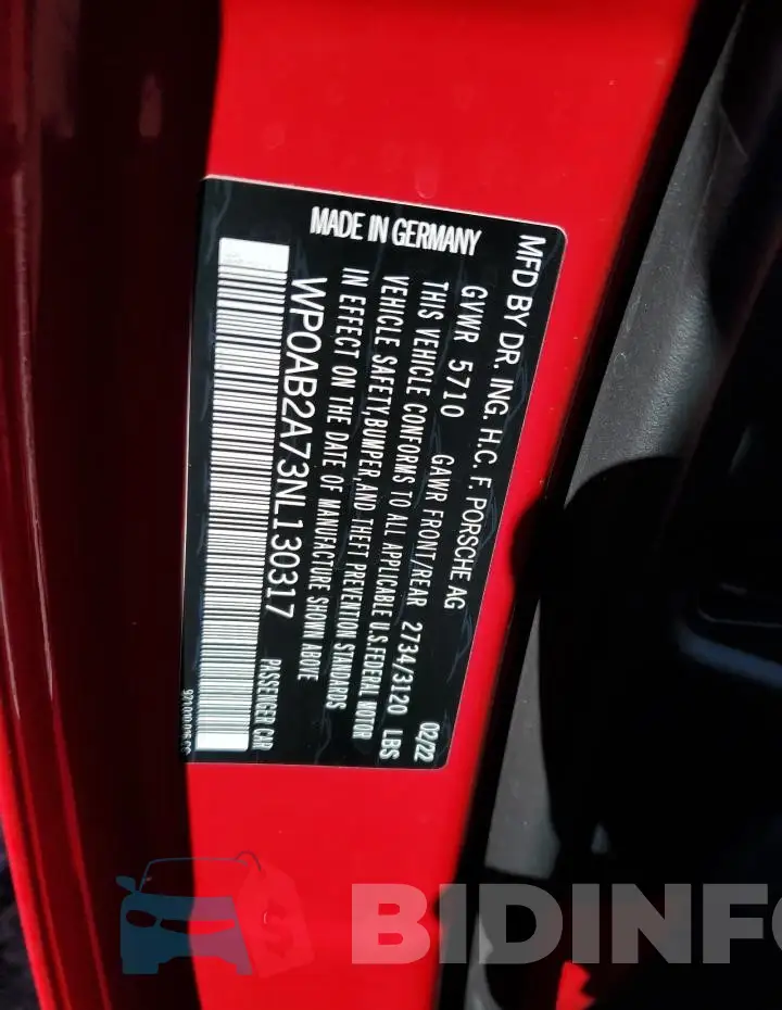 WP0AB2A73NL130317 Photo# 12