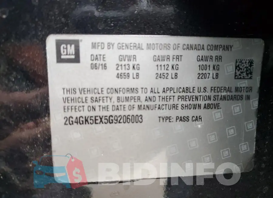 2G4GK5EX5G9206003 Photo# 13