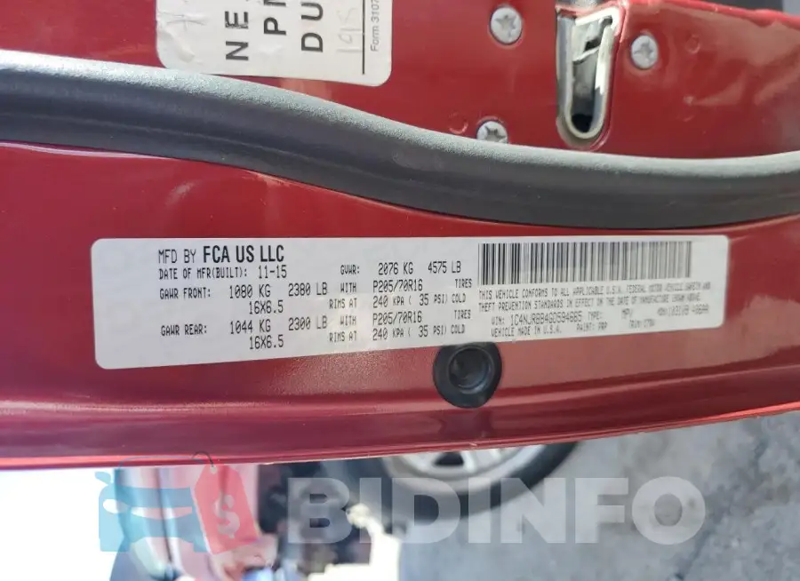 1C4NJRBB4GD594665 Photo# 14