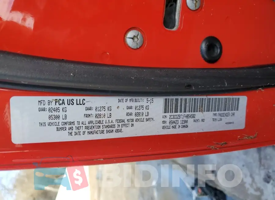 2C3CDZBT1FH854582 Photo# 12