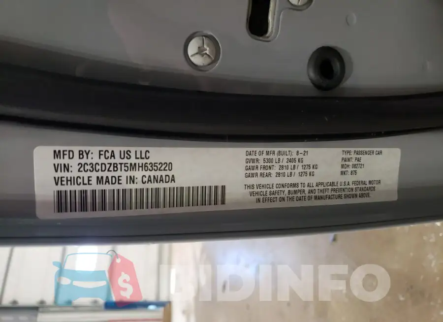 2C3CDZBT5MH635220 Photo# 12