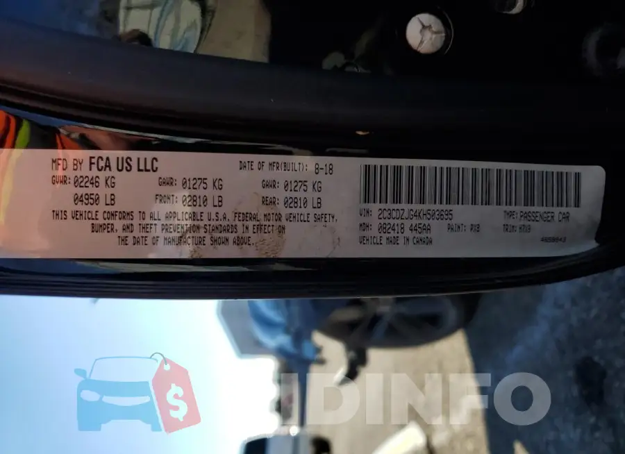 2C3CDZJG4KH503695 Photo# 12