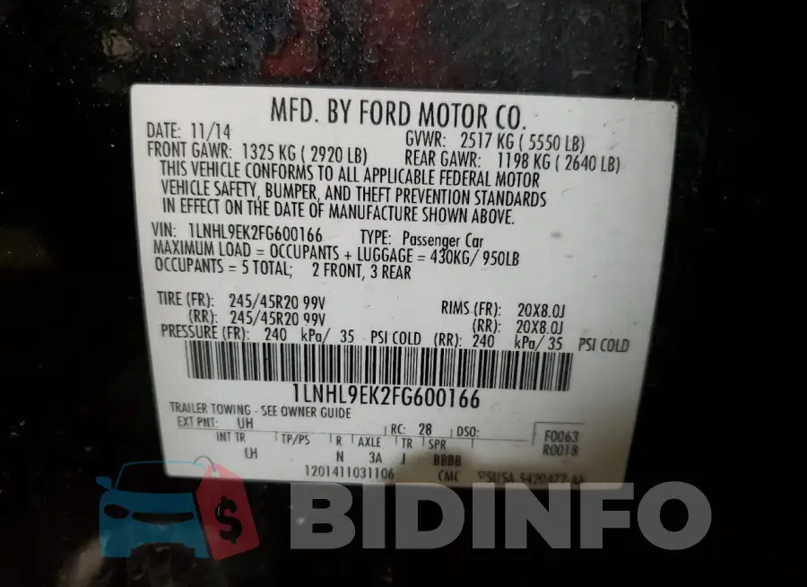 1LNHL9EK2FG600166 Photo# 12