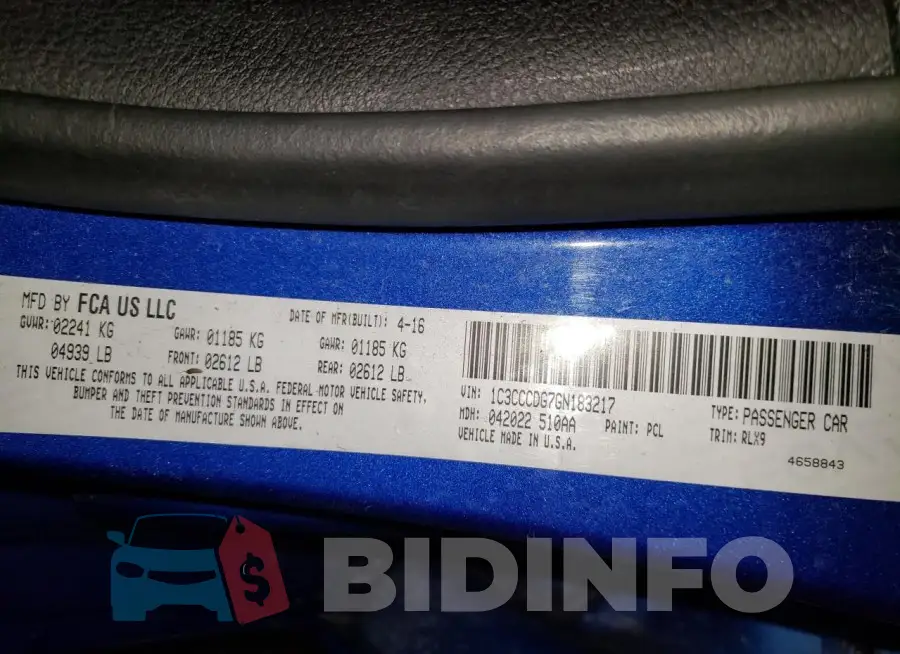 1C3CCCDG7GN183217 Photo# 12