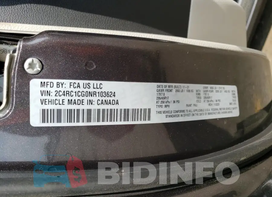 2C4RC1CG0NR103624 Photo# 14