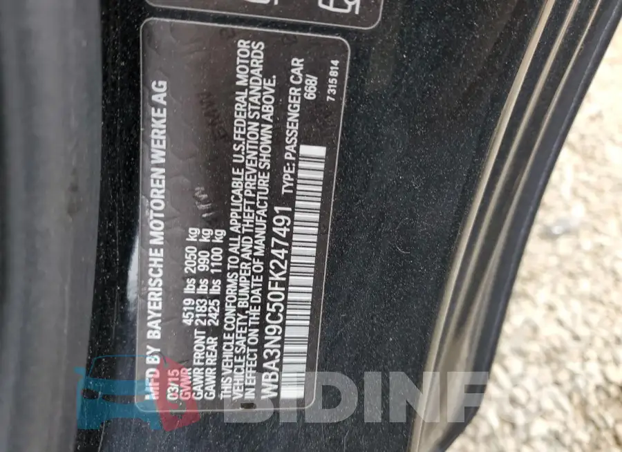 WBA3N9C50FK247491 Photo# 12