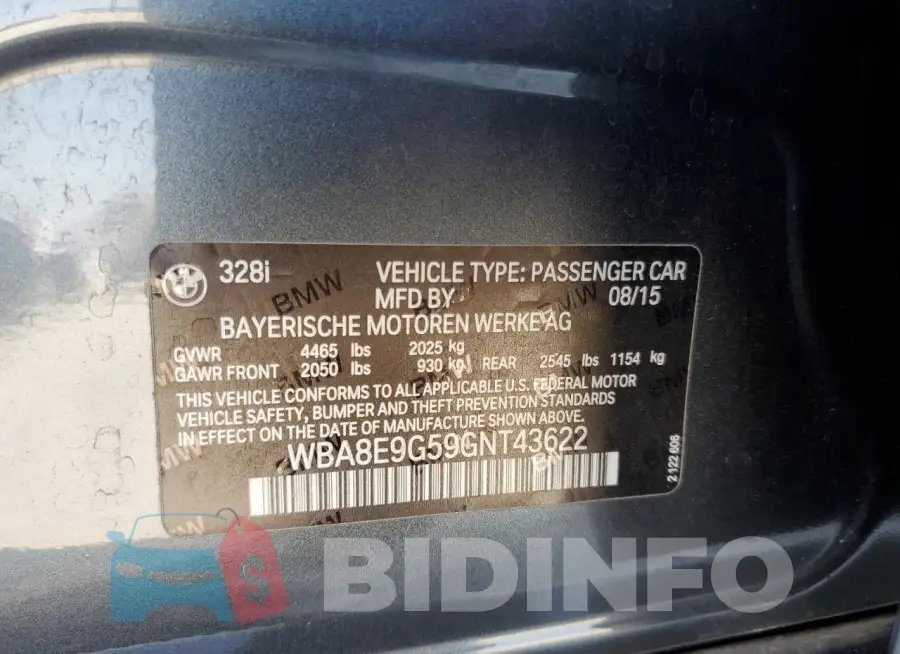 WBA8E9G59GNT43622 Photo# 12