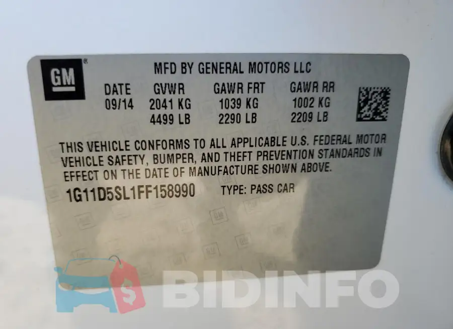1G11D5SL1FF158990 Photo# 12