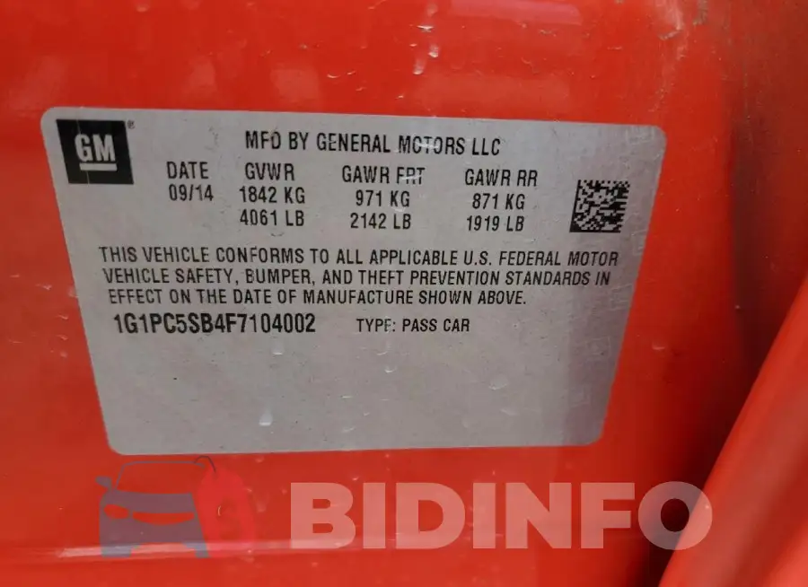 1G1PC5SB4F7104002 Photo# 12