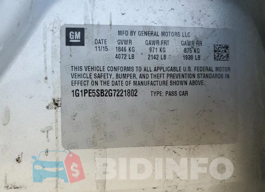 1G1PE5SB2G7221802 Photo# 12