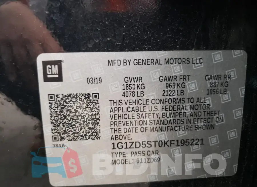 1G1ZD5ST0KF195221 Photo# 12