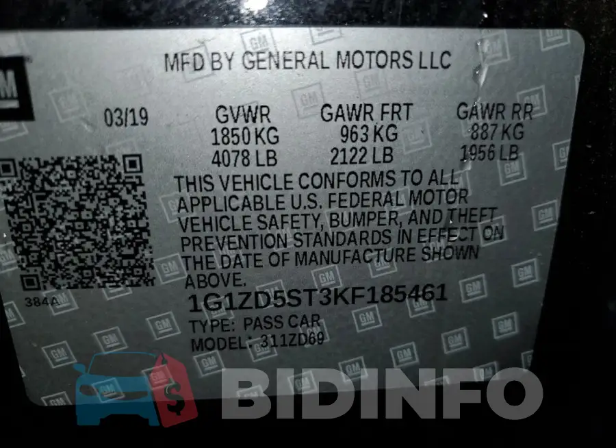 1G1ZD5ST3KF185461 Photo# 12