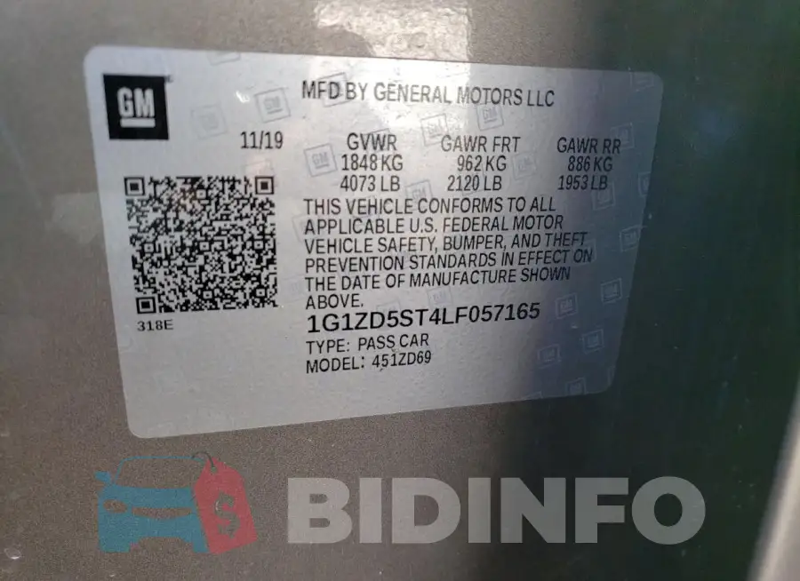 1G1ZD5ST4LF057165 Photo# 13
