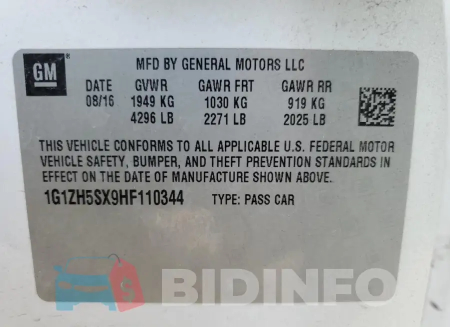 1G1ZH5SX9HF110344 Photo# 12